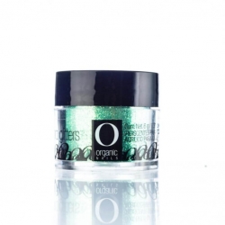 Glitter organic nails incredible green