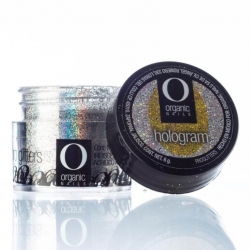 Glitter organic nails silver